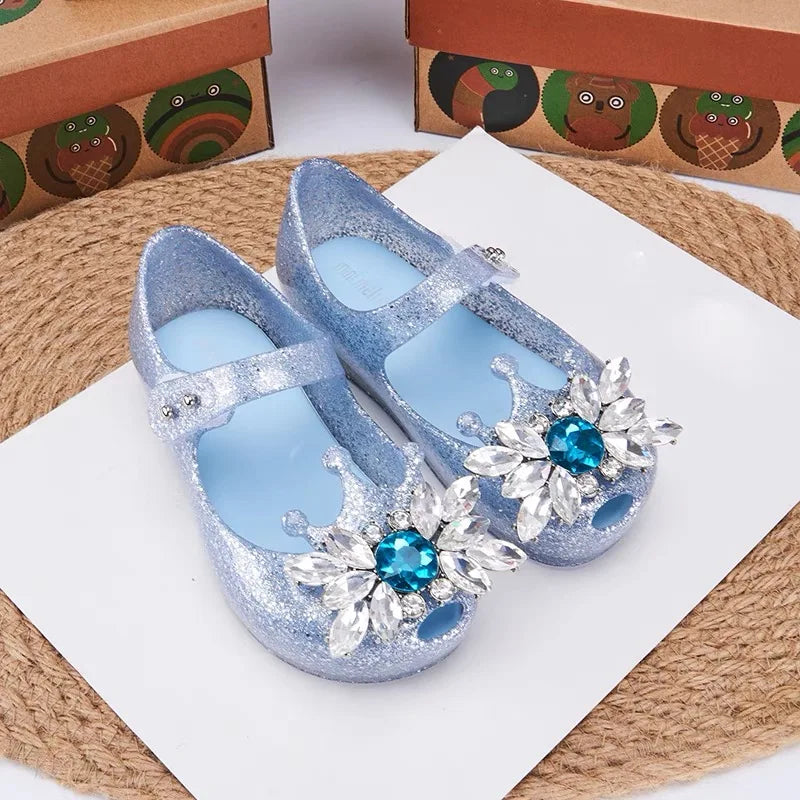 Mini Melissa Summer New Children Shoes Girls Princess Shoes Glitter Children Baby Dance Shoes Casual Toddler Girl Sandals