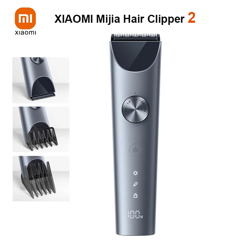 Electric Hair Clipper 2 Mens Professional Barber Hair Trimmer Cordless Hair Cutting Machine Rechargeable Clippers