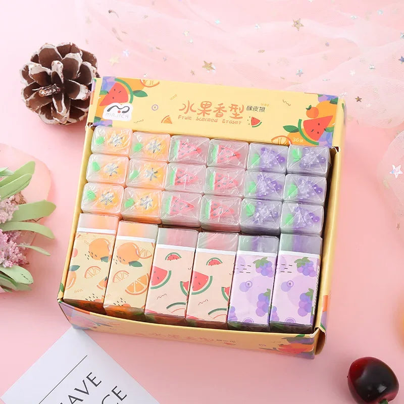 Fruit jelly scent cute creative cartoon eraser less crumbs student school supplies stationery