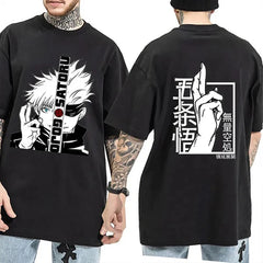 Anime T-shirt Cool Gojo Satoru Graphic Printing T-shirt Men's Fashion Casual Round Neck Short Sleeve Shirt