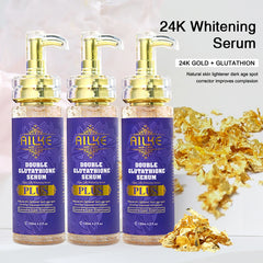 AILKE Double Glutathione PLUS Serum for Pigmentation & Stains Removal, Remove Blemishes, Brightening Skin, For Men & Women