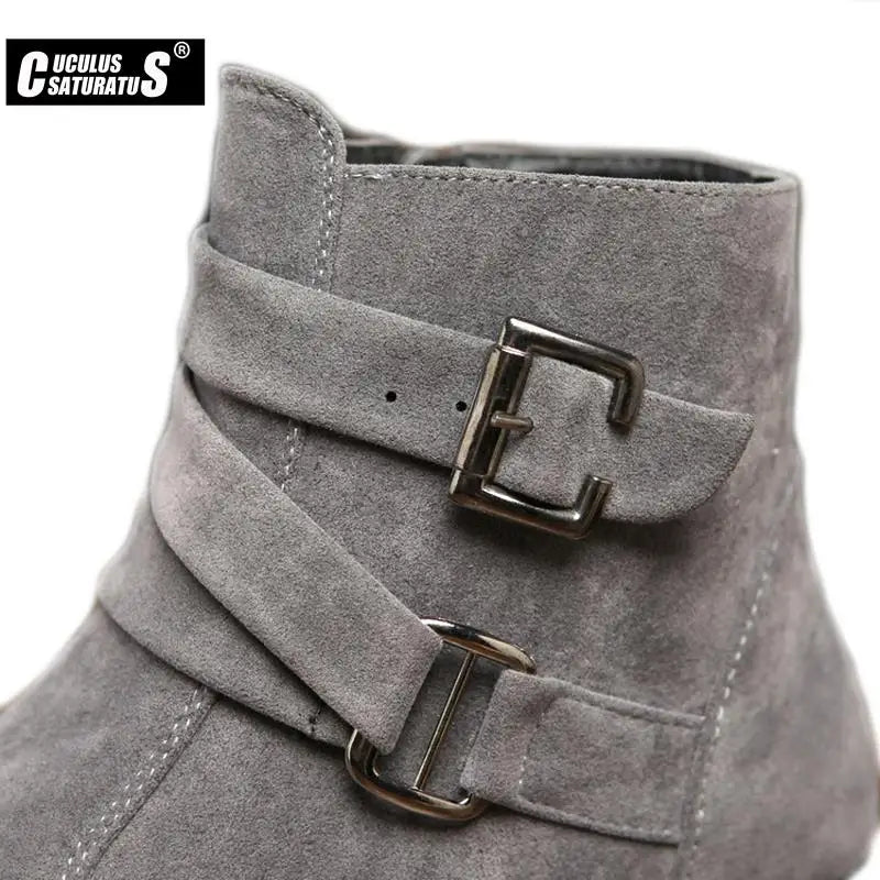 Microfiber Leather Fur Boots Winter Warm Men Shoes