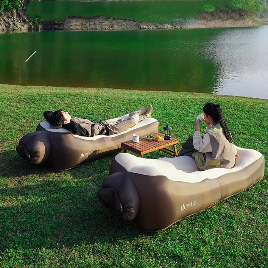 Beach Lazy Air Sofa Bed Inflatable Couple Camping Foldable Air Sofa Outdoor Nature Romantic Relexing Lounge Divano Sofa Camping