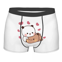 HUGS LOVE Men Boxer Briefs Bubu Dudu Cartoon Breathable Creative Underwear High Quality Print Shorts Birthday Gifts