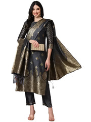 Silk Blend Beautiful Kurta Pant Set Women's Ethnic Party Wear Kurti Set