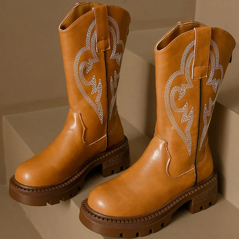 retro Classic Western Cowgirl Boots