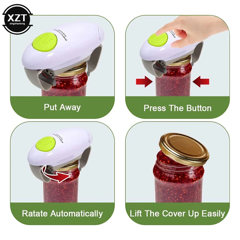 Electric Can Bottle Lid Opener Binaural One-key Automatic Restaurant Screw Cap Handheld Kitchen Gadget Jar Glass Bottle Tin Tool