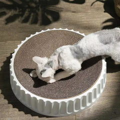 Round Cat Scratcher Pad Grinding Claws Cardboard Corrugated Paper Cats