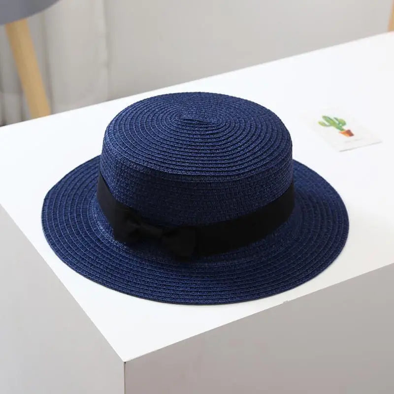 Bucket Cap Women Sun Visor Bowknot Straw Hat