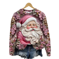 Christmas Santa Claus 3d Print Hoodie Women Fashion O-neck Graphic Hoodies Christmas Sweatshirt