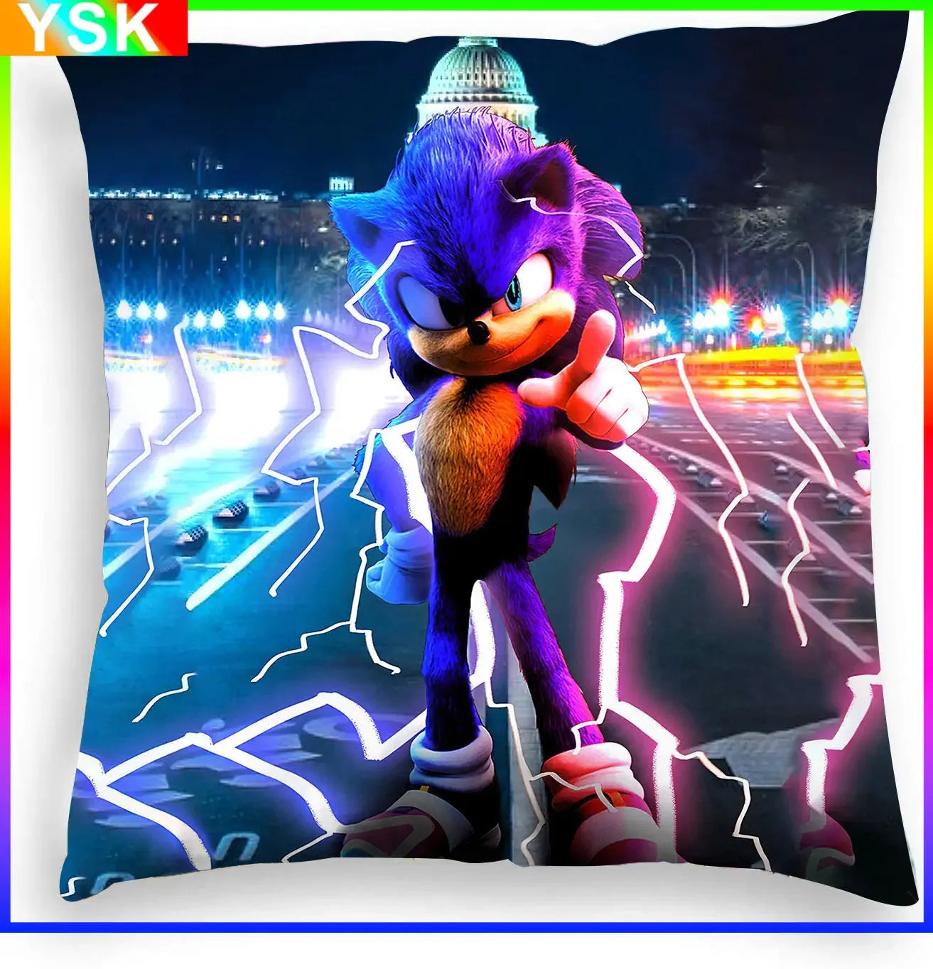 Sonic Home Sofa Decorative Pillow Car Living Room Pillow Short Plush Pillowcases