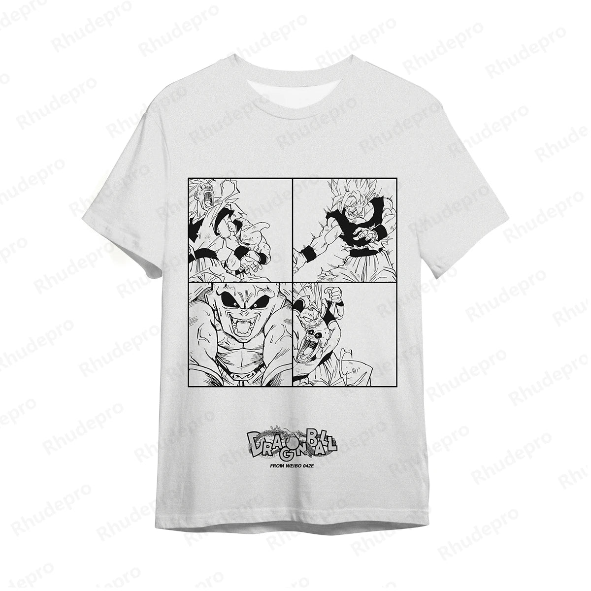 Baby Suit Son Goku Children's Summer Men's T-Shirt Anime Cartoon Print White Balck T-shirt Boys Top