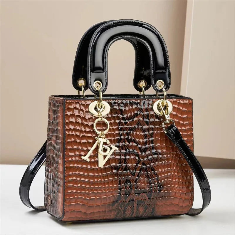 New Designer Crocodile Leather Women Shoulder Bag