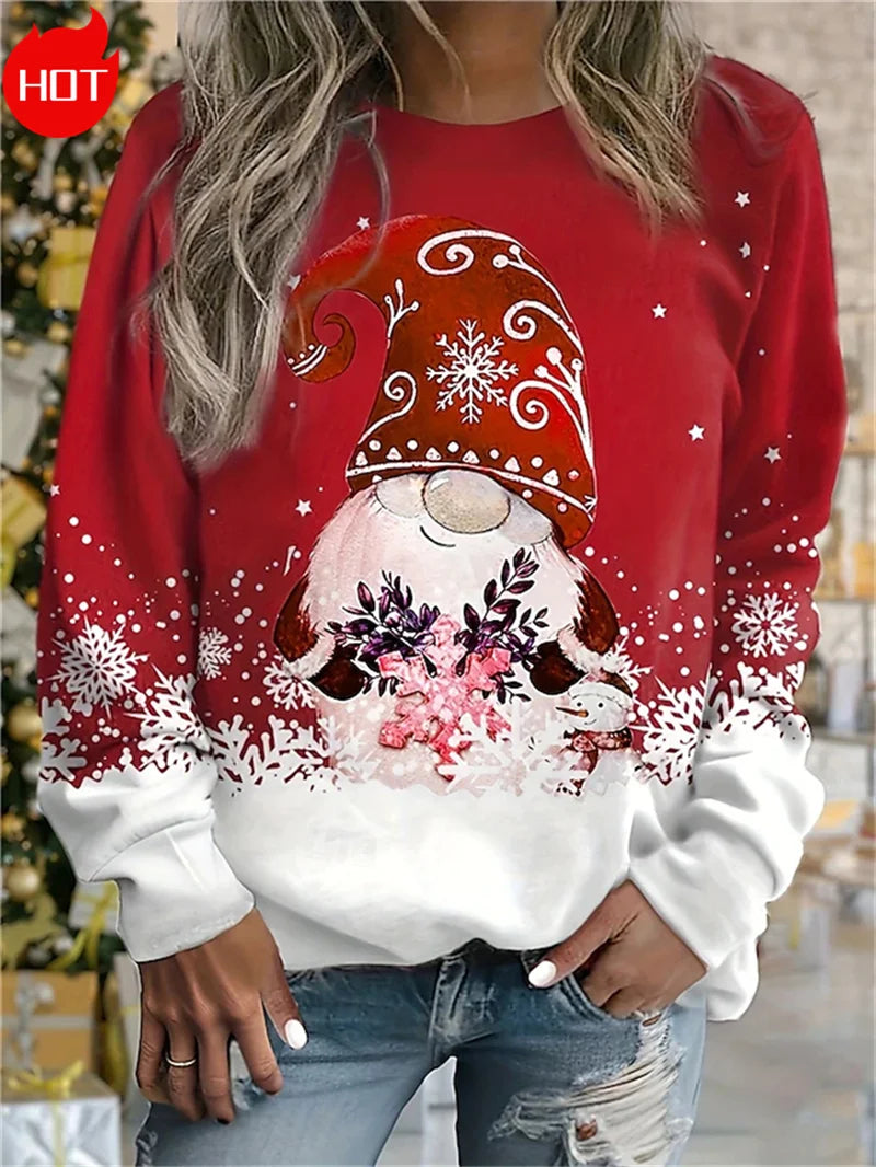 Harajuku 3D Cute Rabbits Printing Sweatshirts Christmas Tree Graphic New In Sweaters