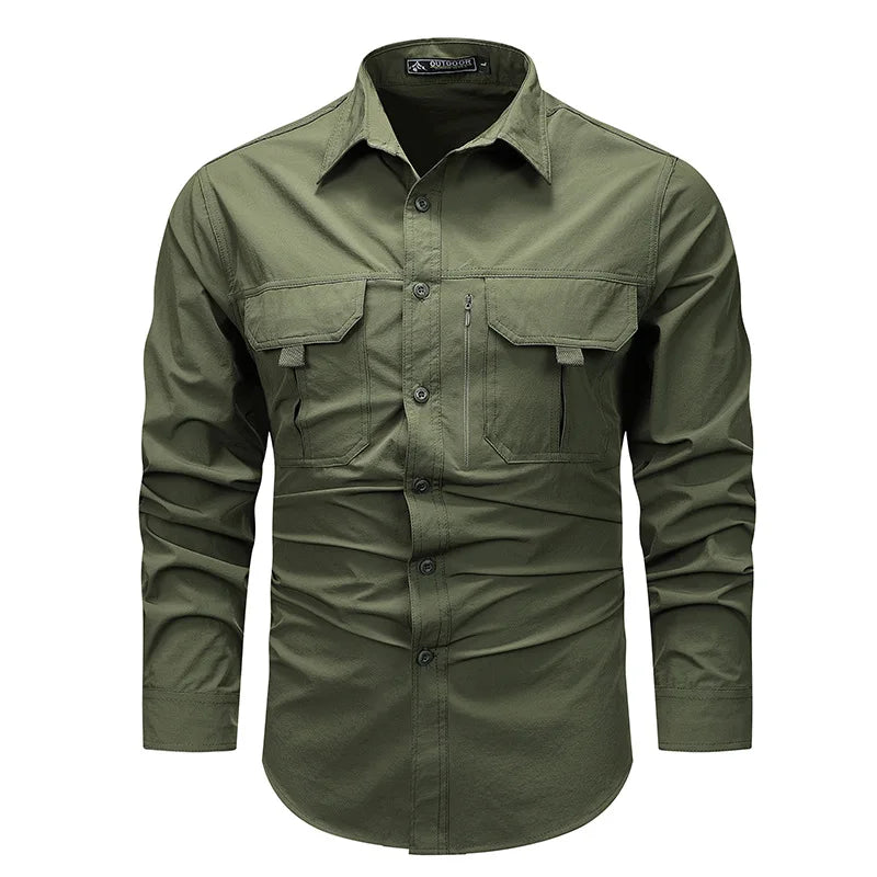 Men's casual loose long-sleeved shirt