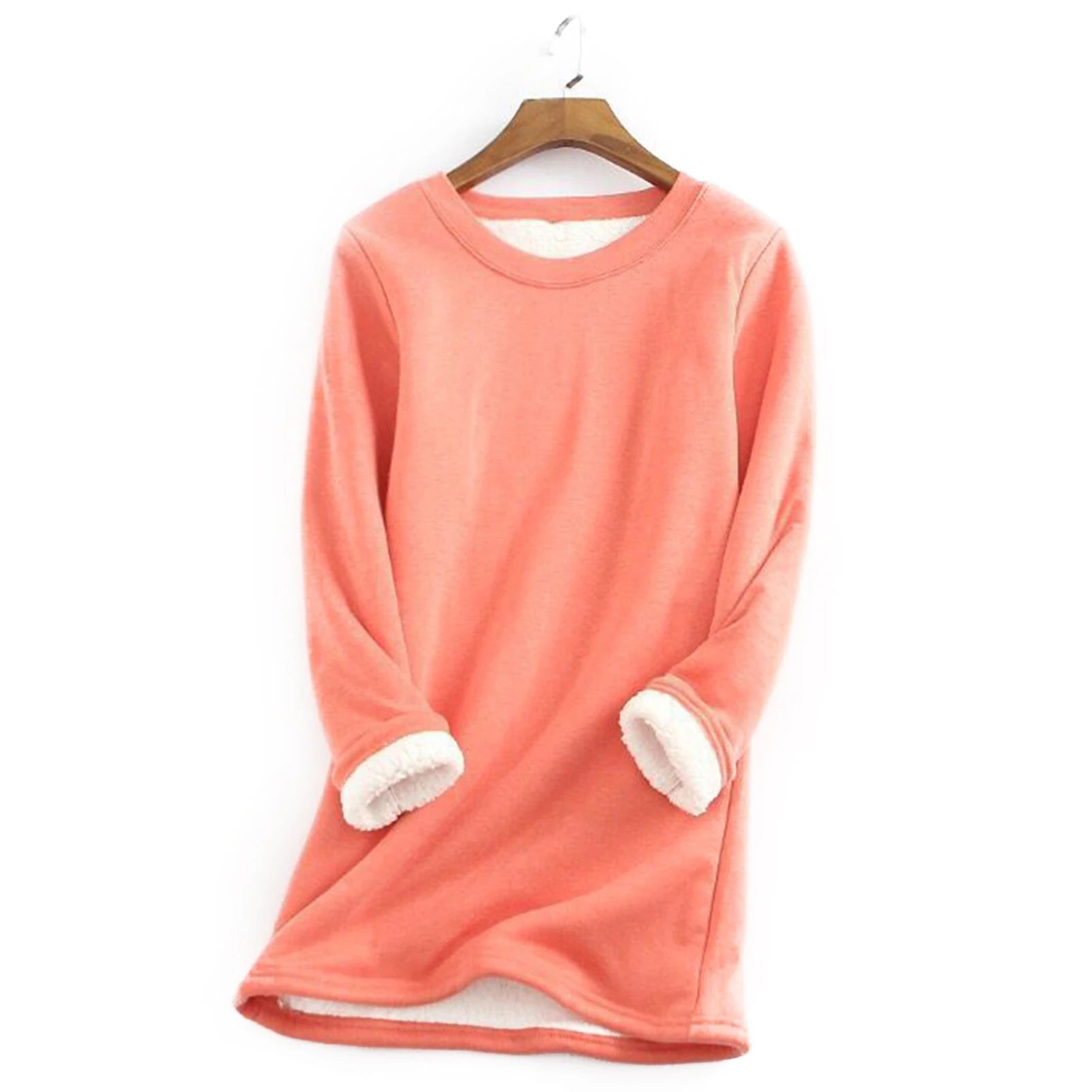 Women's Warm Fleece Top Lady Autumn Warm Sweater Suitable for Going Shopping Wear