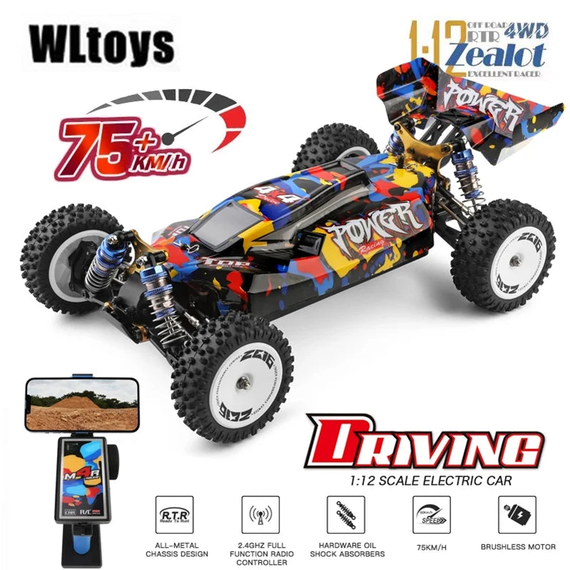 124017 124007 75KM/H  RTR 2.4G Racing RC Car Brushless 4WD Electric High Speed Off-Road Drift Toys