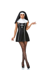 Easter Halloween Cosplay Party Costume Adult Nun Role Play Stage Fancy Party Dress