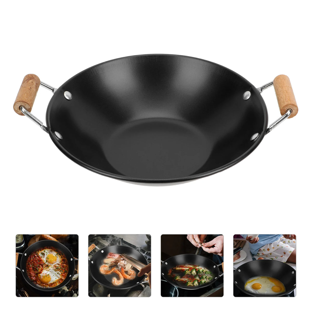 Anti-overflow Pot and Tripod Kitchen Supply Hot Cooking Pan Soup Wooden Dry Small