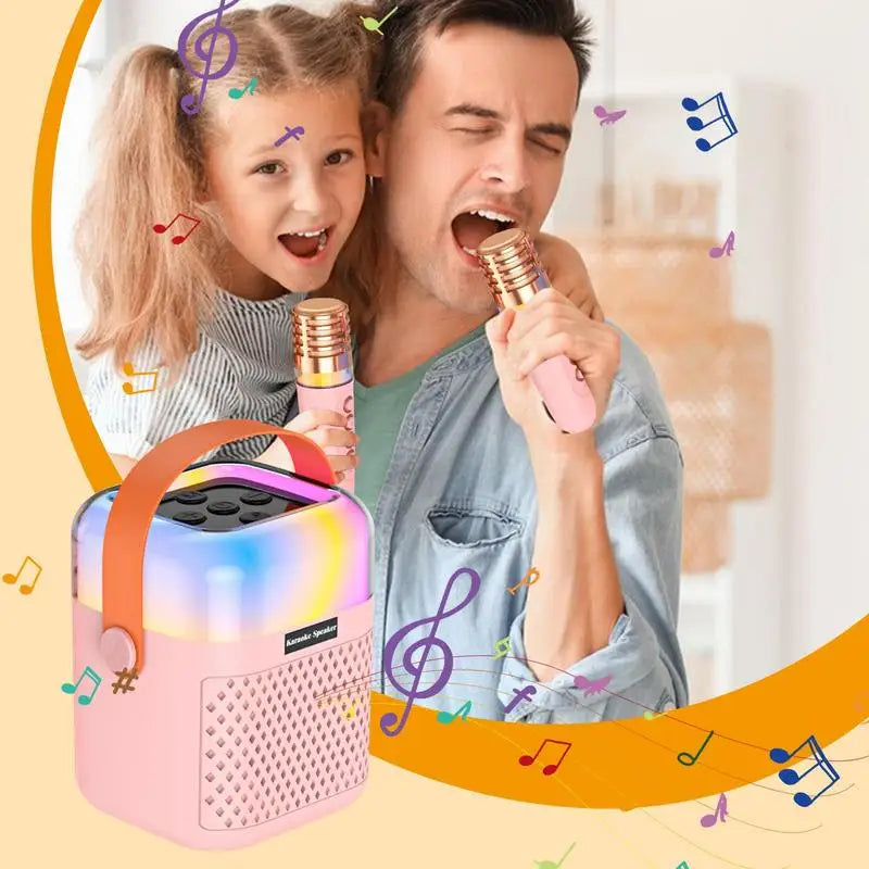 Small Karaoke Machine Toy Portable Outdoor Karaoke Speaker Karaoke Singing System With 2 Wireless