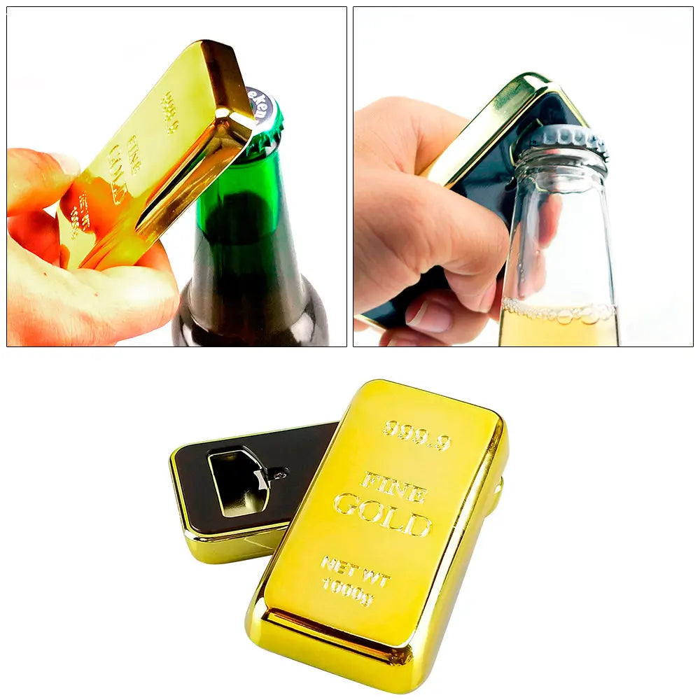 Gold Bar Bottle Opener ABS Metal Magnet Bullion Beer Openers Handheld Gold Bar