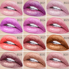 Matte Glitter Lipstick Pink Nude Matte Gliter Waterproof Kissproof Glitter Flip Lipstick