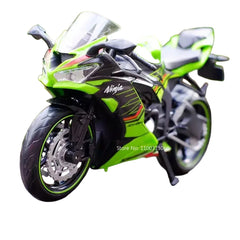 1/12 Kawasaki NIJIA ZX-6R Alloy Model Toys Rear Shock Absorpoon Motorcycle Front Wheel Left Right Steering Vehicle