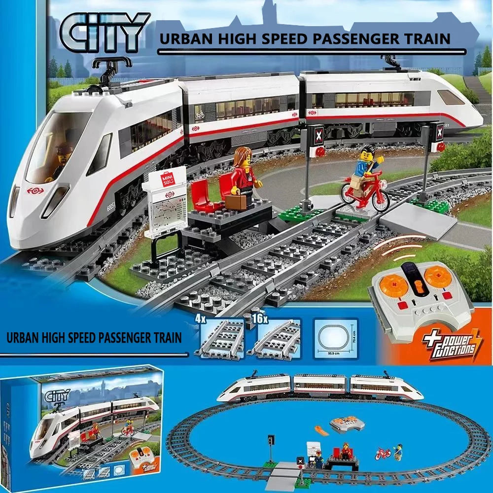 Remote Control High-speed Passenger Train 659Pcs CITY Building Blocks Children's Educational Toys