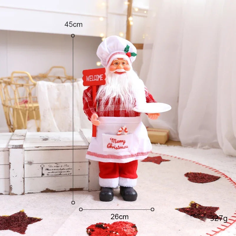 Christmas Decorations Santa Claus Dolls Standing Christmas Figurine Holiday Decoration