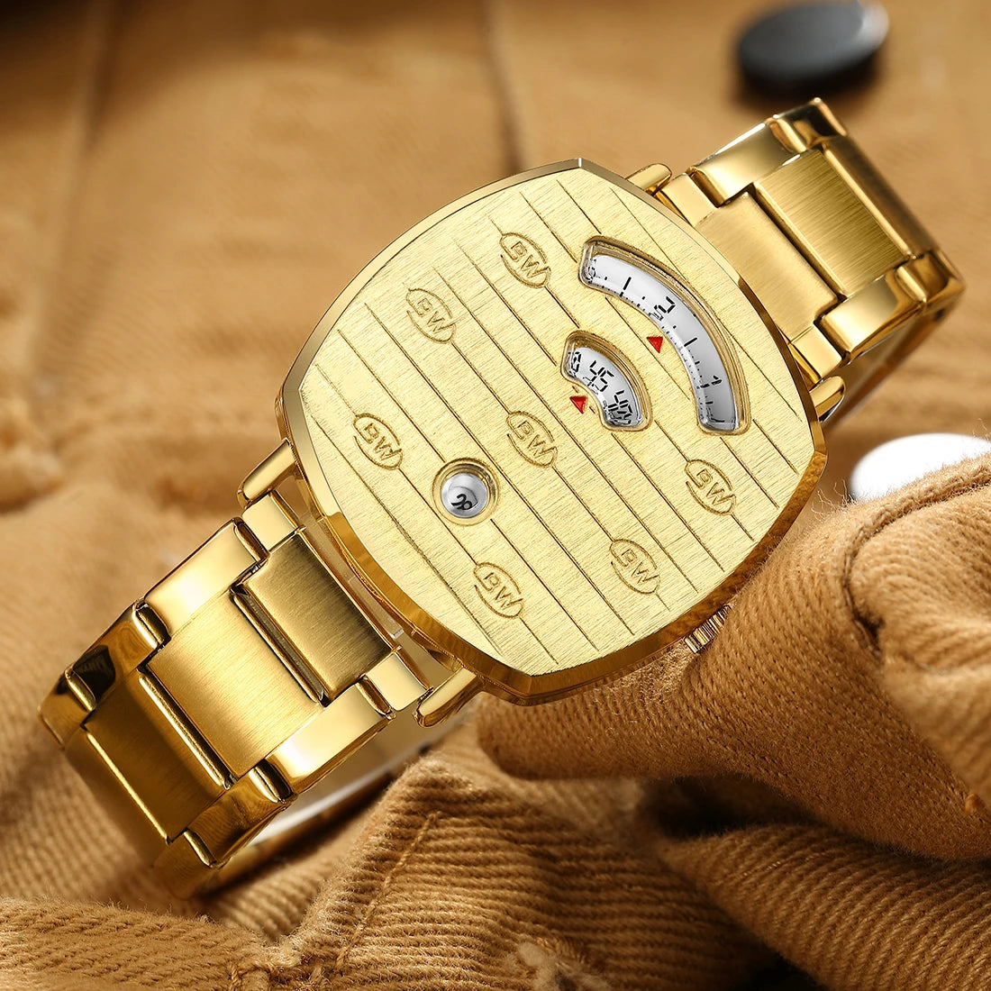 Luxury Men Watch Unusual Style Conceptual Dial Men's Quartz Wristwatch