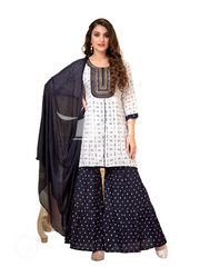 Kurti With Plazo And Matching Dupatta