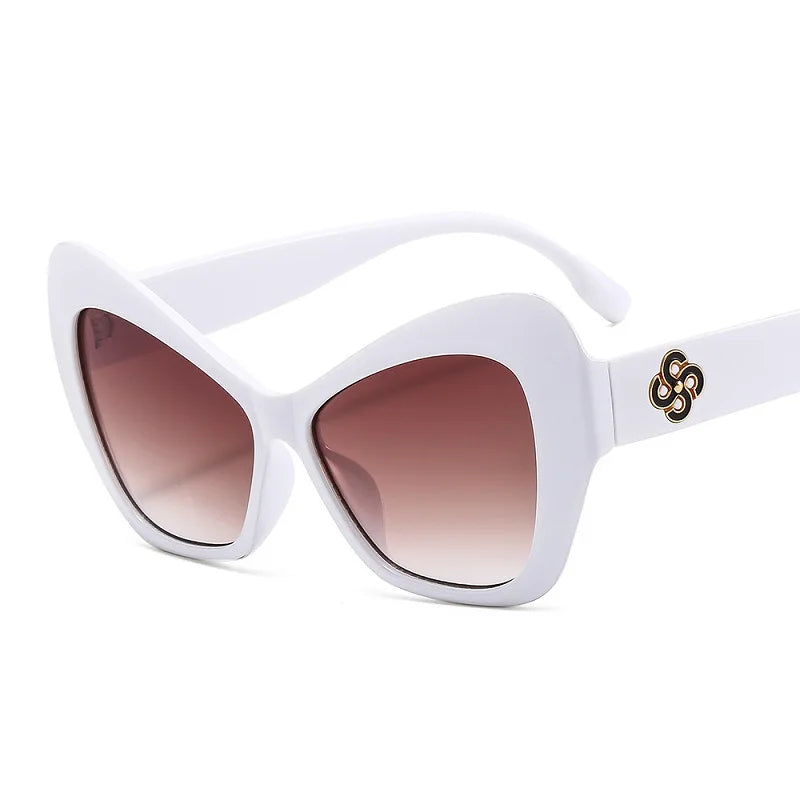 Fashion Cat Eye Sunglasses Women Men Gradients Lens PC Frame