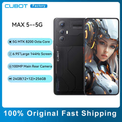 5G Smartphone MTK Dimensity 8200 Octa Core 6.95" 144Hz Screen 24GB(12GB+12GB)RAM+256GB ROM Android 14 Smart Phone