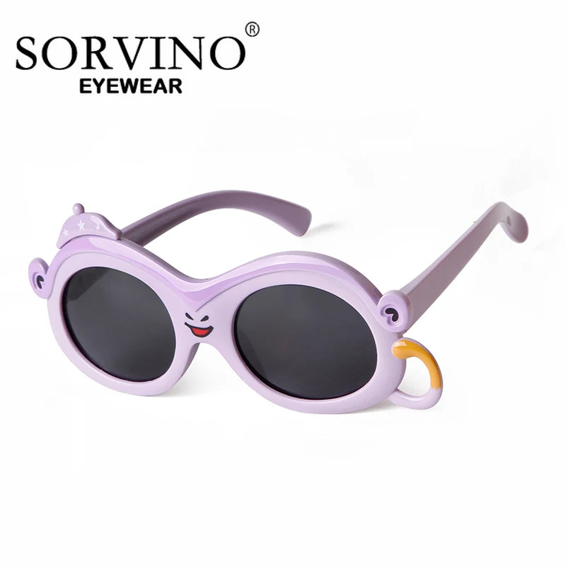 Cute Monkey Polarized Sunglasses Kids UV400 Shades Colorful TR90 Frame Child Gilrs Boys Sun Glasses For 3-10 Years Old