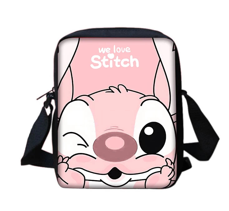 Cartoon S-stitchs Angel Children Boy Girls Printed Shoulder Messenger Bag Casual Handbag Men Women Phone Bag Shopping Bag