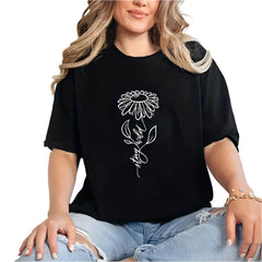 Women's Trendy T-Shirt Loose and Comfortable Top Round Neck T-Shirt