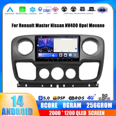 Android 14 For Nissan NV400 Opel Movano Renault Master III 3 2010 - 2019 Car Multimedia Player Radio Wireless Carplay Video GPS