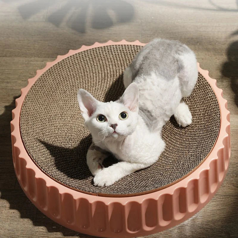 Round Cat Scratcher Pad Grinding Claws Cardboard Corrugated Paper Cats Scratching Board