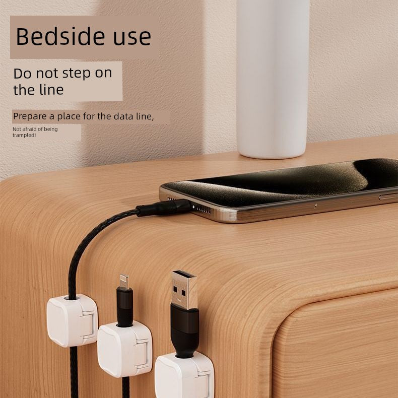 Magnetic Wall Storage Desk Bedside Cord Manager