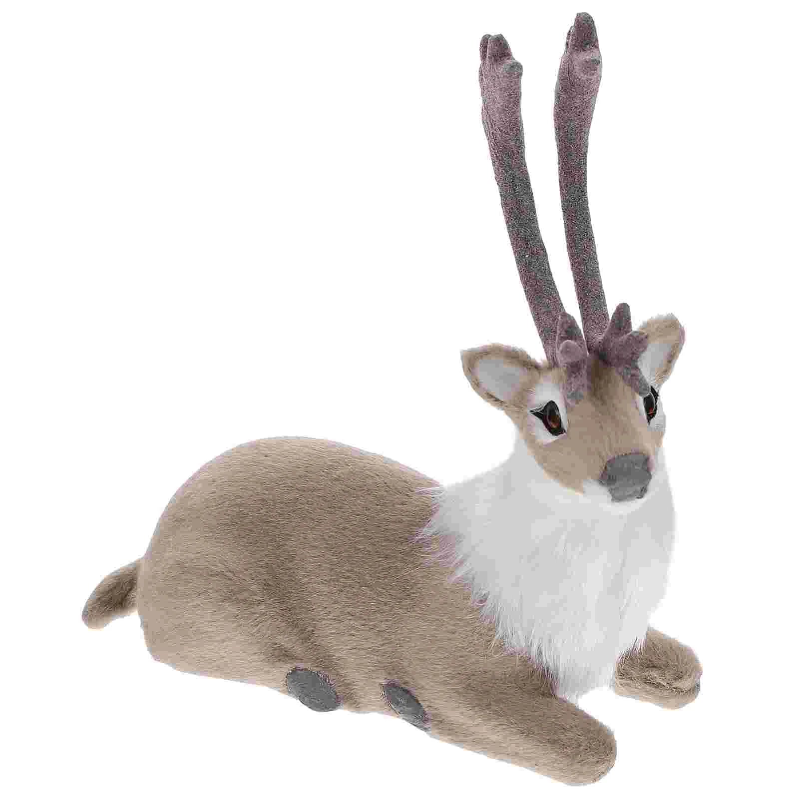 Simulation Elk Decoration Realistic Deer Ornament Animal Models Candies Xmas Christmas Tree Static Applique Wild