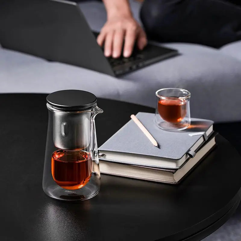 High-end Glass Teapot One-button Filtration Tea Pot