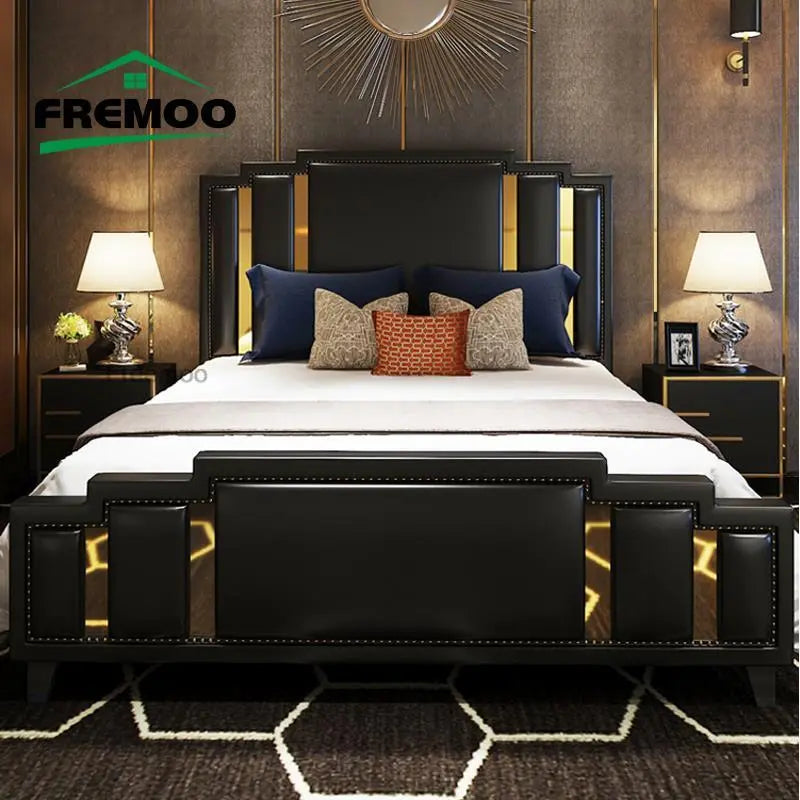 Modern Customizable Double Bed Designer Bedroom Sets King/ Queen Size