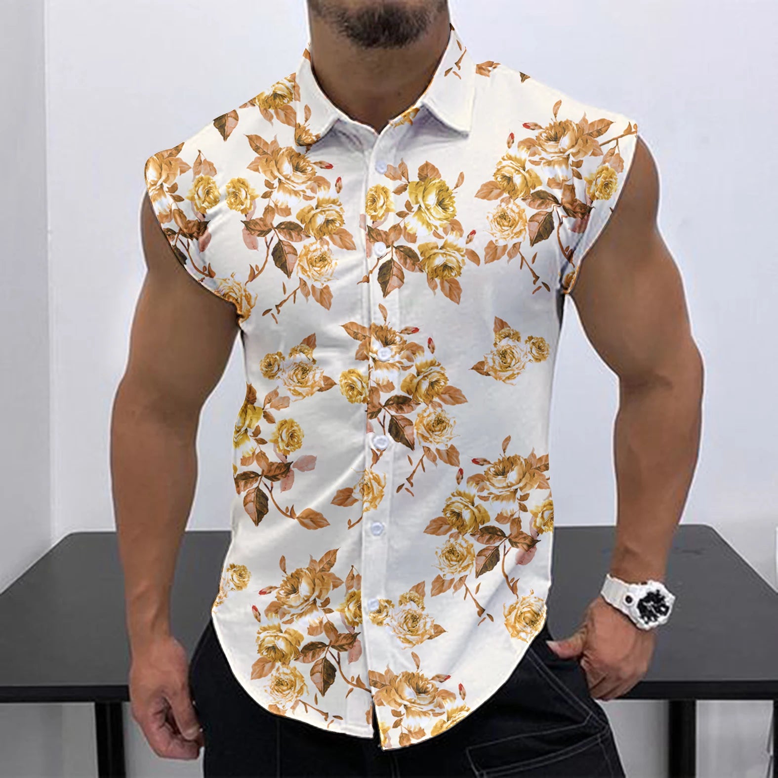 Men's Sleeveless Shirt Fashion Trend HD 3D Printing