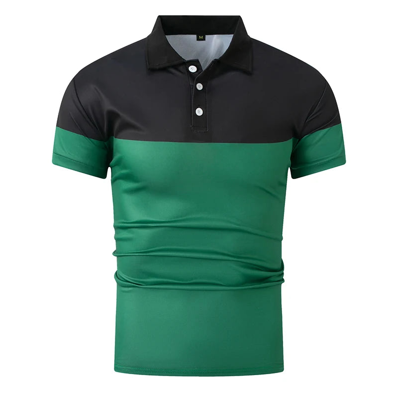 Men's summer short sleeved polo shirt business casual 3D striped T-shirt