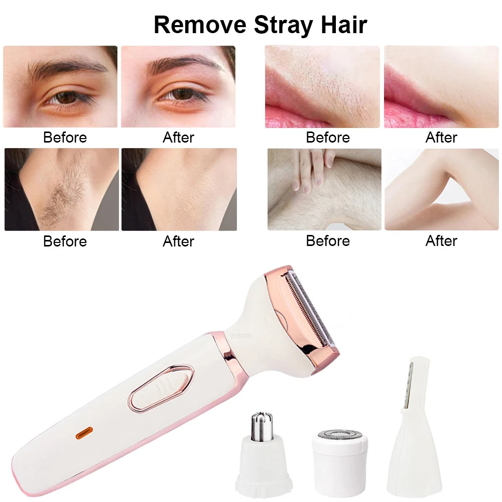 Hair Removal 4 in 1 Painless Epilator for Women Electric Razor