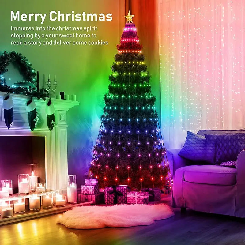 Smart App Control Fairy Light Outdoor RGB Bluetooth Christmas Tree String light