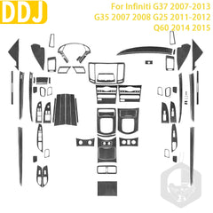 For Infiniti G35 2007-2008 G37 2008-2013 G25 Q60 Accessories Car Carbon Fiber Interior Storage Gear Tuning Door Trim Sticker