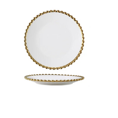 Creative Golden Beaded Side Dinner Plate Nordic Ceramic Plates and Bowls Spaghetti Dishes
