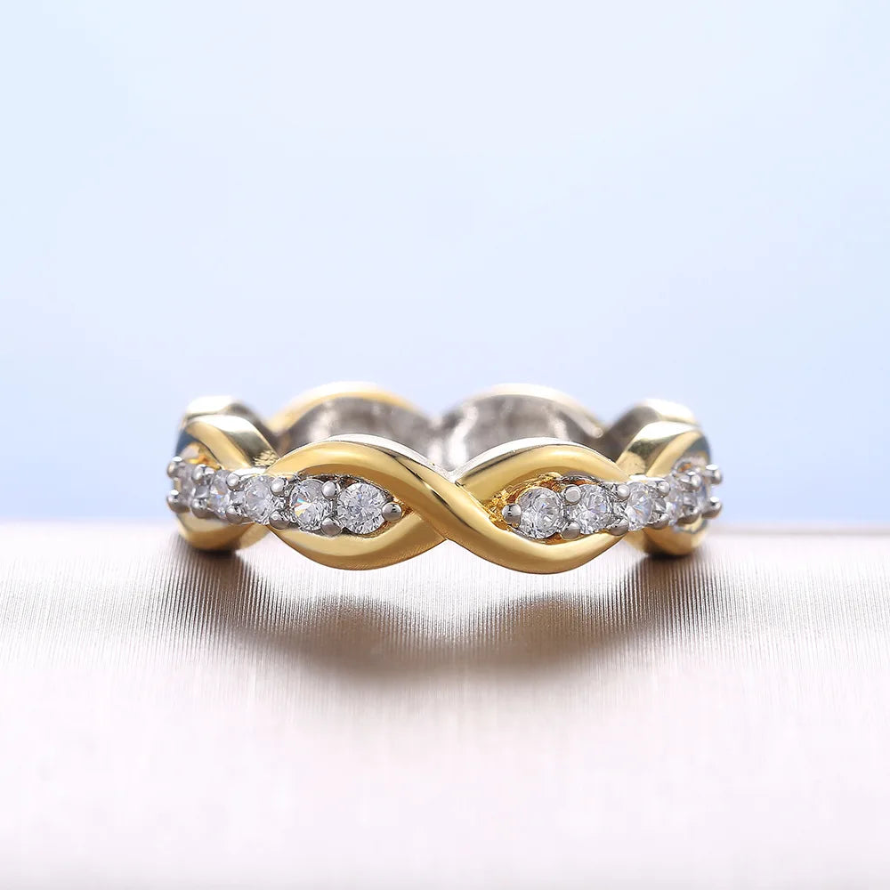 Luxury Golden Color Zircon Rings For Women Accessories Jewelry Stone Finger Rings Custom Jewelry