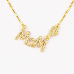 Love Heart Pendant Mother's Day Birthday Party Mom Letter Necklace